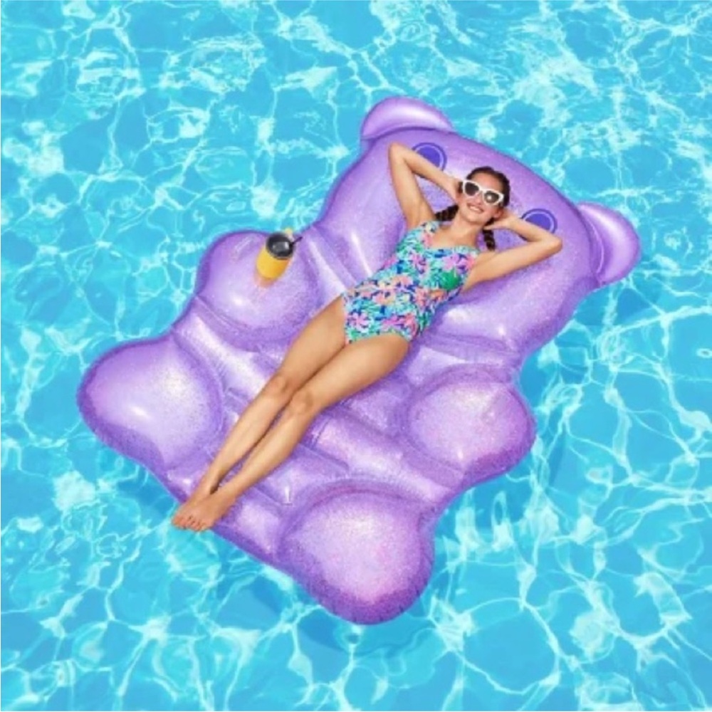 Purple Bear Floater Transparent Icon Swimming Pool Lake Float New